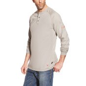 Ariat FR Henley Long Sleeve Shirt in Silver Fox